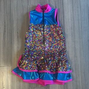 Glittery Kids Dance Costume - Multicolor Sequin